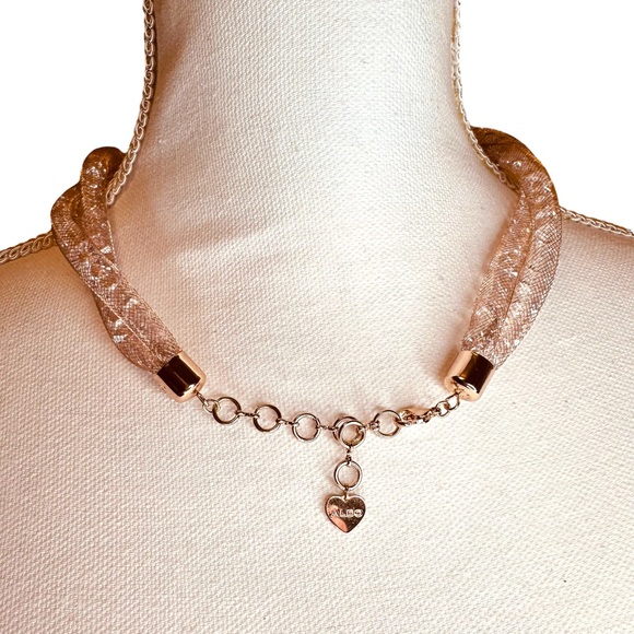 Aldo - Rose gold mesh necklace with crystals, 18” adjustable - Picture 2 of 7